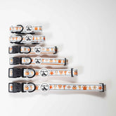 Adjustable Comfort Collar in Orange Monsters Print by Pookie Pets